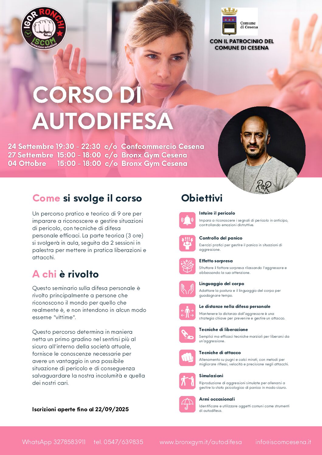 Corso di autodifesa patrocinato dal Comune di Cesena